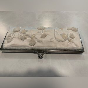 Little white beaded clutch